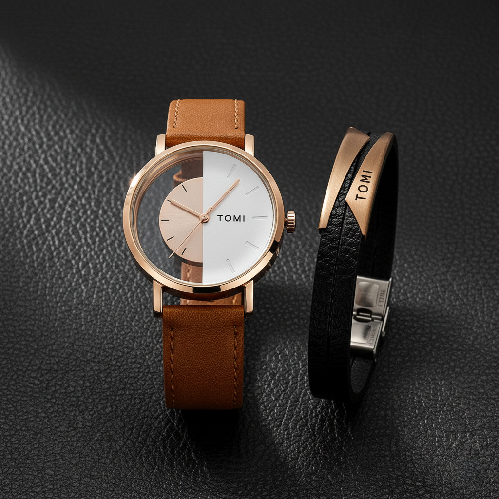 TOMI Symmetry Watch & Bracelet Set