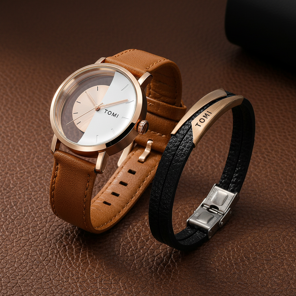 TOMI Symmetry Watch & Bracelet Set