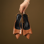 Penelope Croc Bow Heels