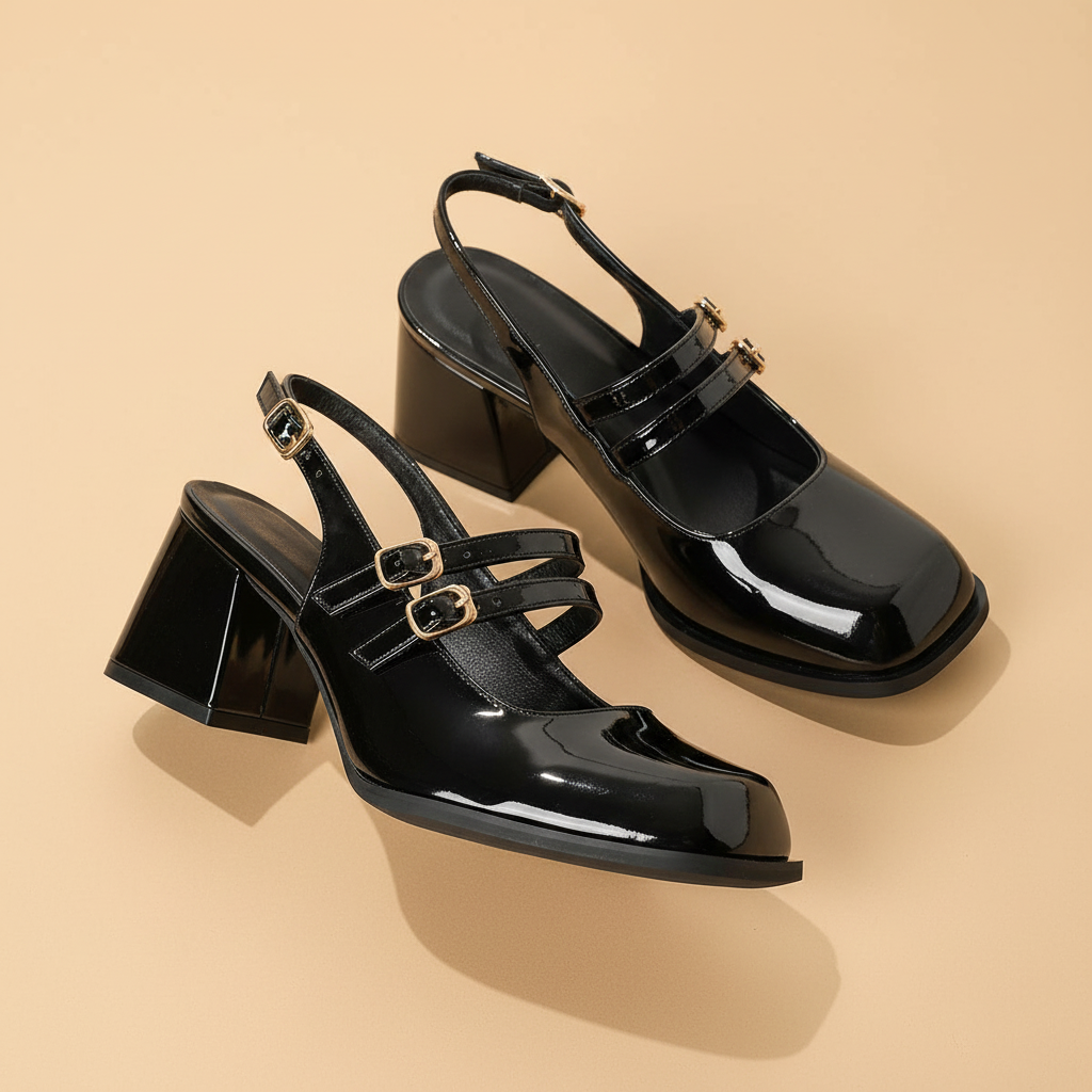 Penelope Buckle Rounded Heels