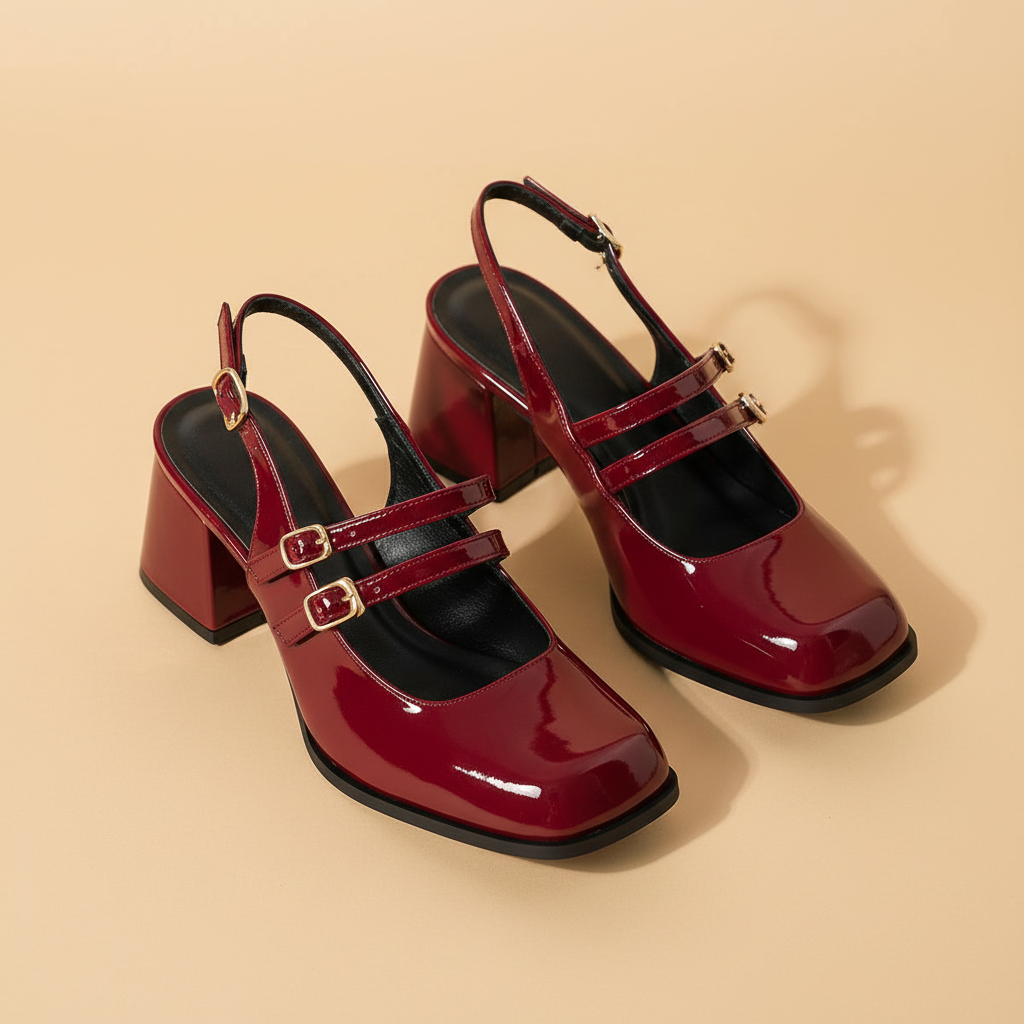 Penelope Buckle Rounded Heels