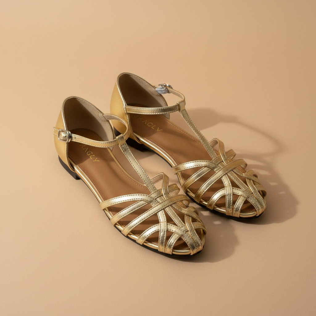 Penelope Basket Roman Flats