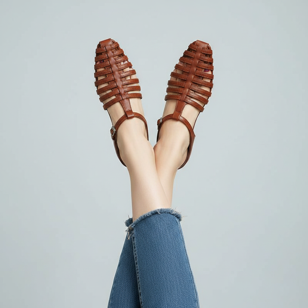 Penelope Roman Caged Flats