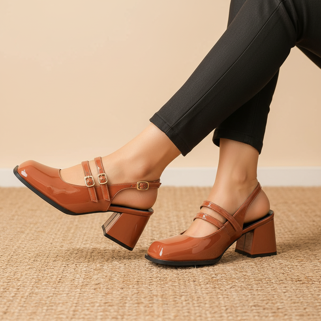 Penelope Buckle Rounded Heels