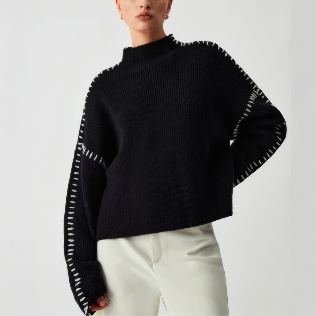 Ava Studio Cross Knit Turtleneck
