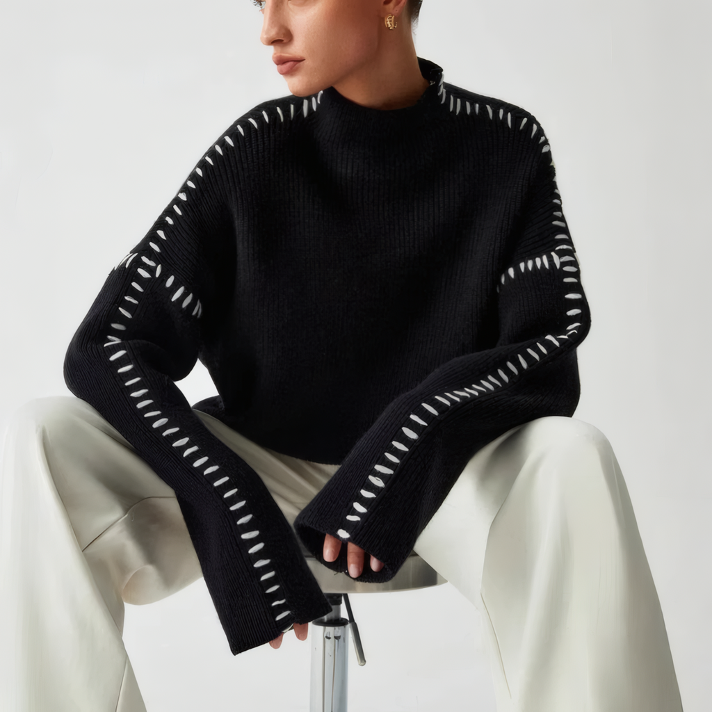 Ava Studio Cross Knit Turtleneck