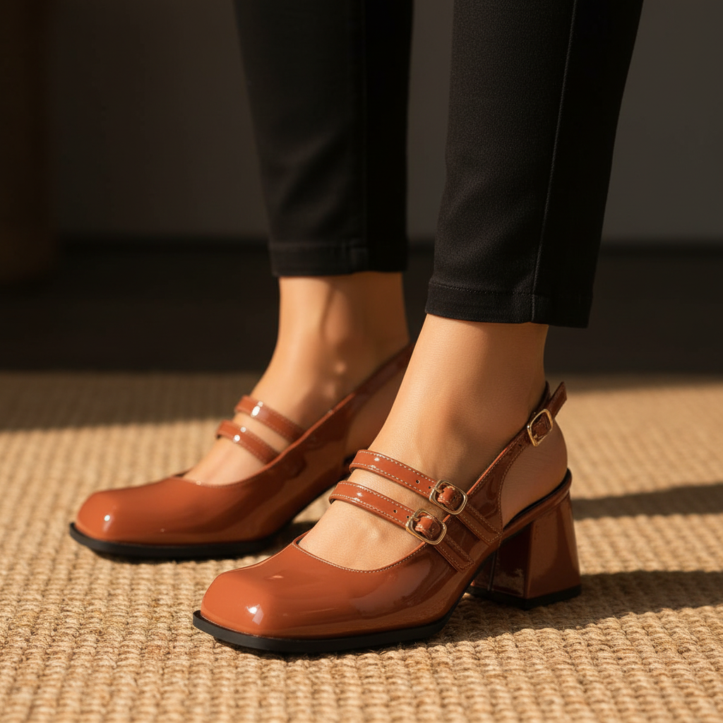 Penelope Buckle Rounded Heels