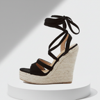 Avéra Ribbon Rope Wedge Sandals