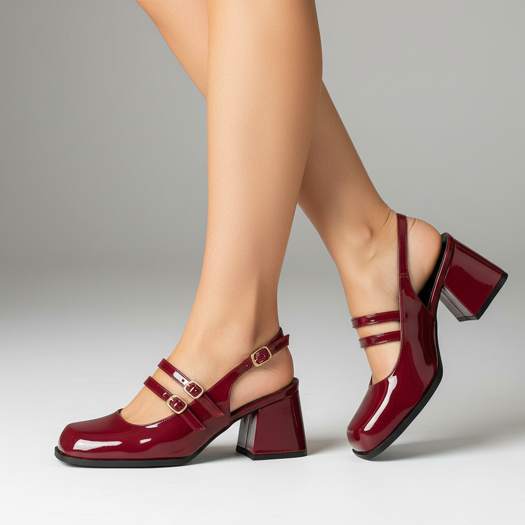 Penelope Buckle Rounded Heels