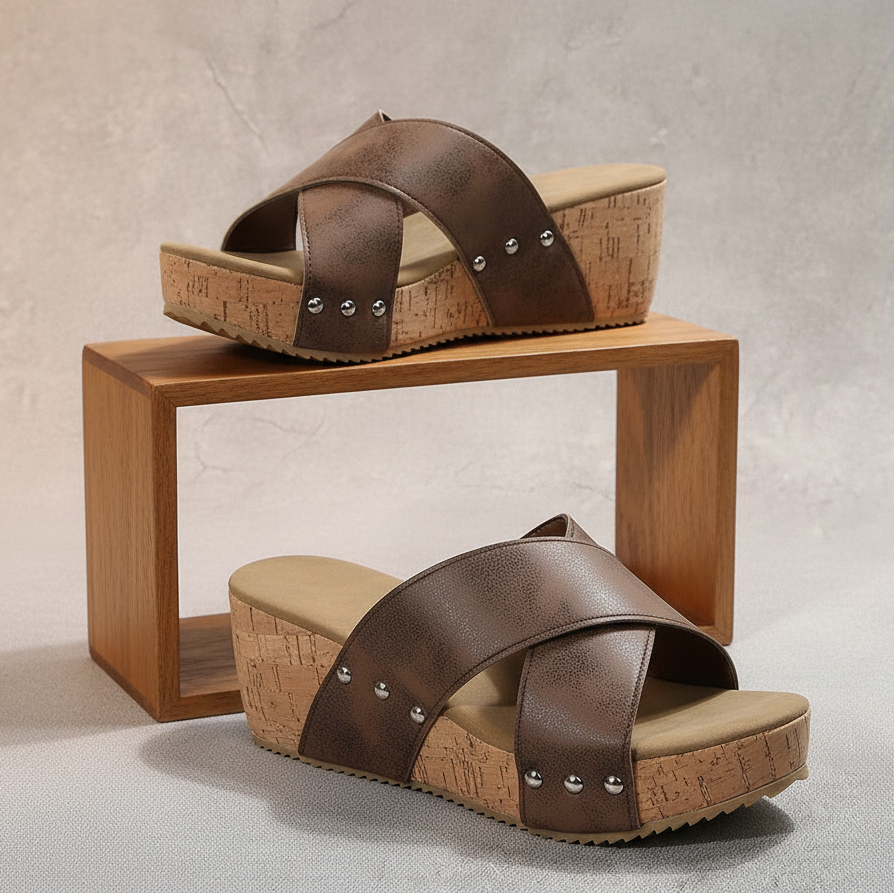 Avéra District Cross Wedge Sandals