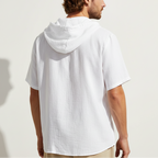 Luca Lombardi Linen Hooded Short Sleeve