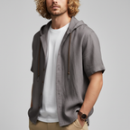 Luca Lombardi Linen Hooded Short Sleeve