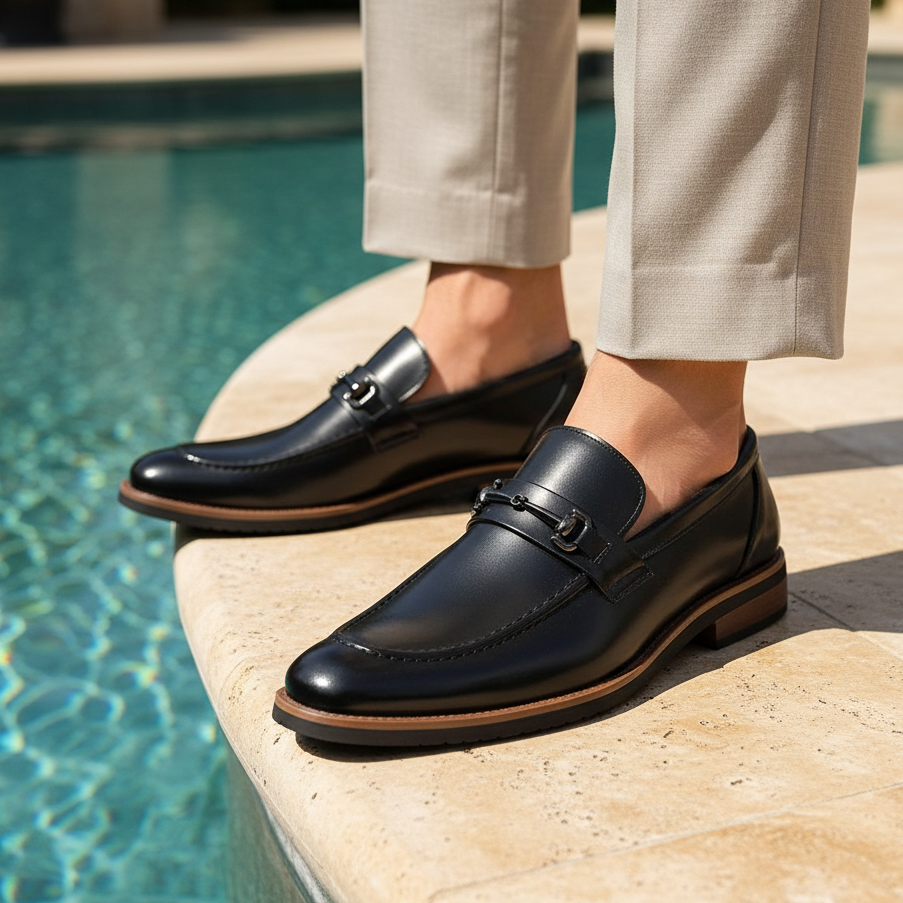 Jack Dean Iron Buckle Leather Dress Shoes