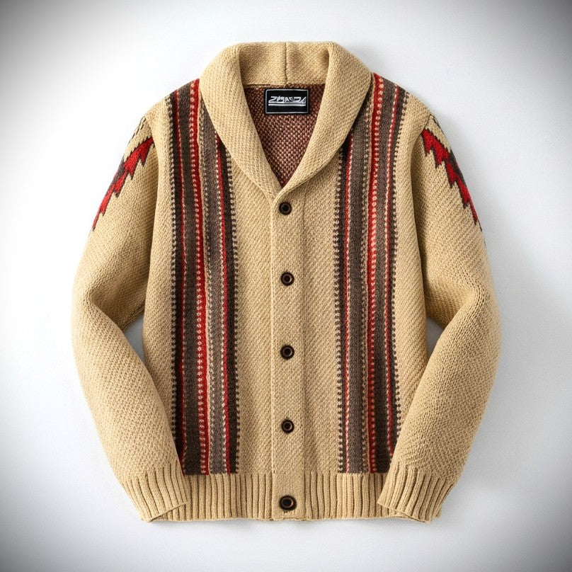 Mukava Jacquard Button-Up Cardigan