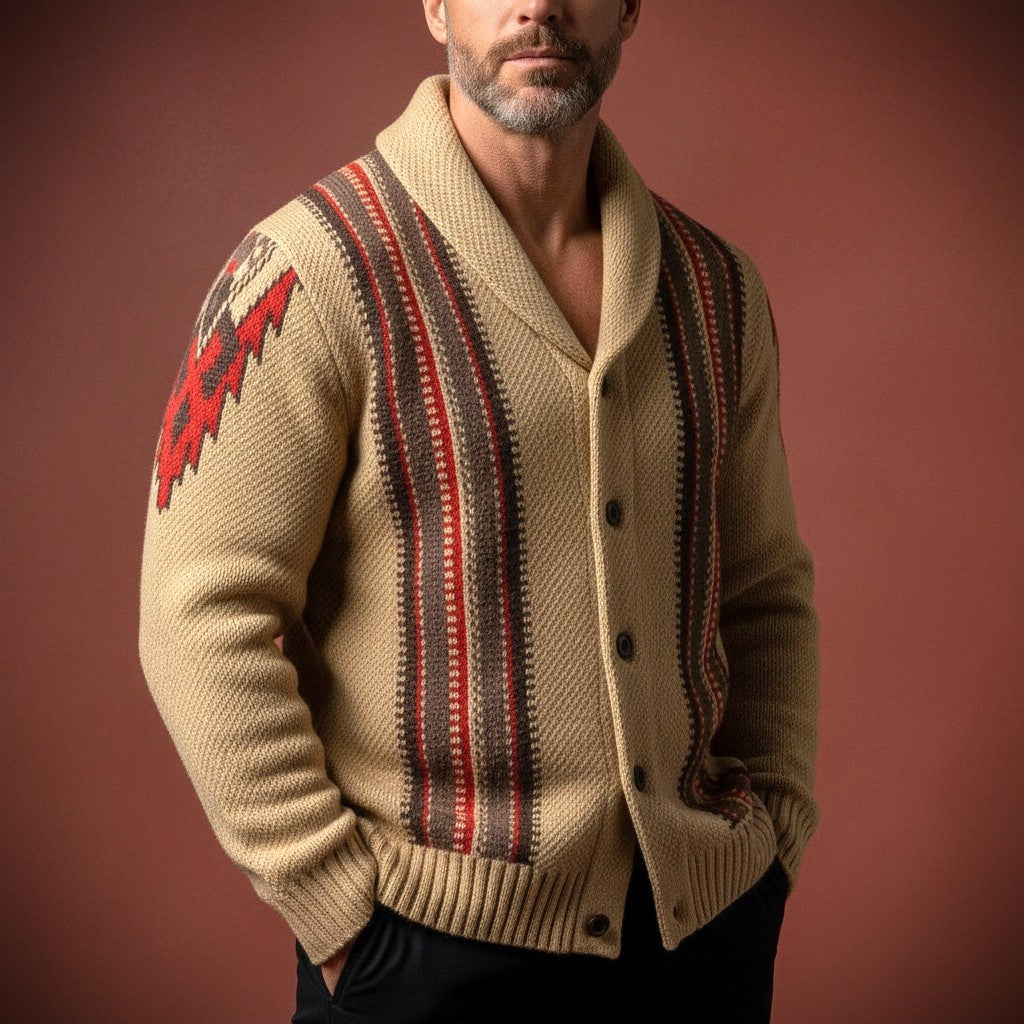 Mukava Jacquard Button-Up Cardigan