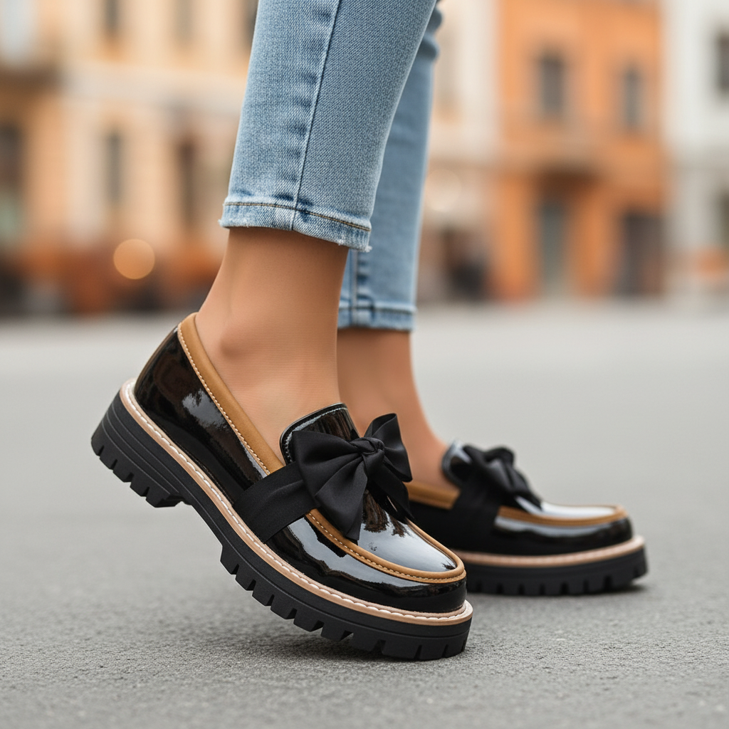 Avéra Contrast Bow Loafers