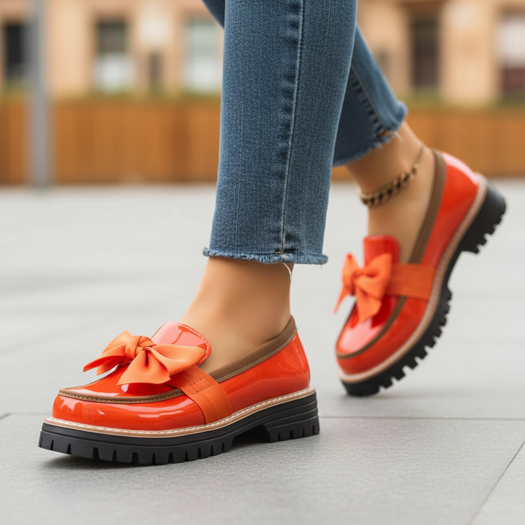 Avéra Contrast Bow Loafers