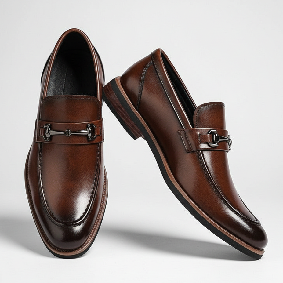 Jack Dean Iron Buckle Leather Dress Shoes