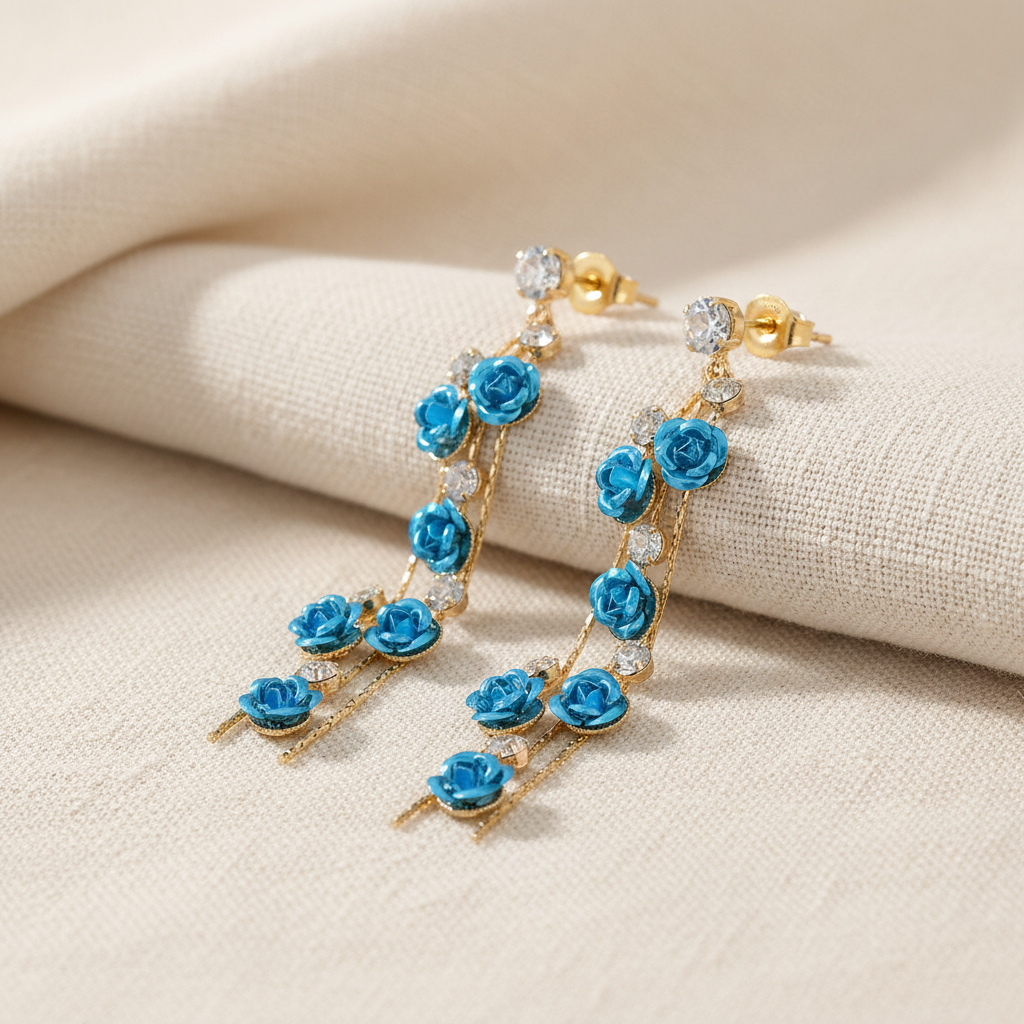 Adorá Dangling Rose Earrings