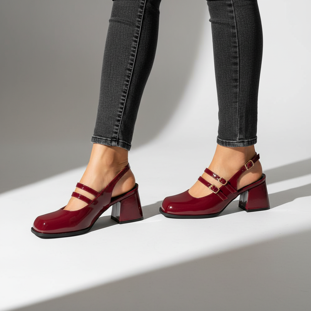 Penelope Buckle Rounded Heels