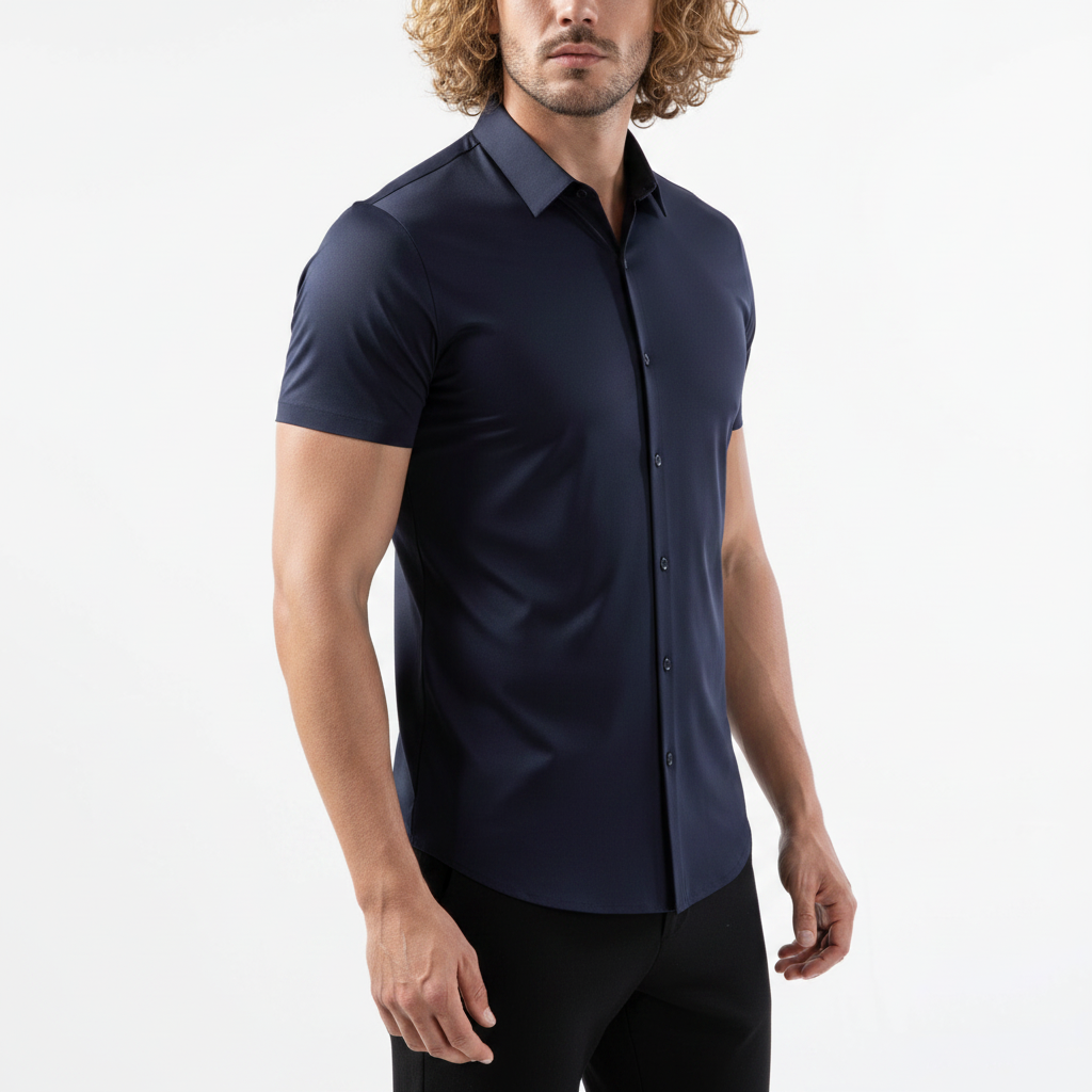 Alex Ford Stretch Short-Sleeve Dress Shirt