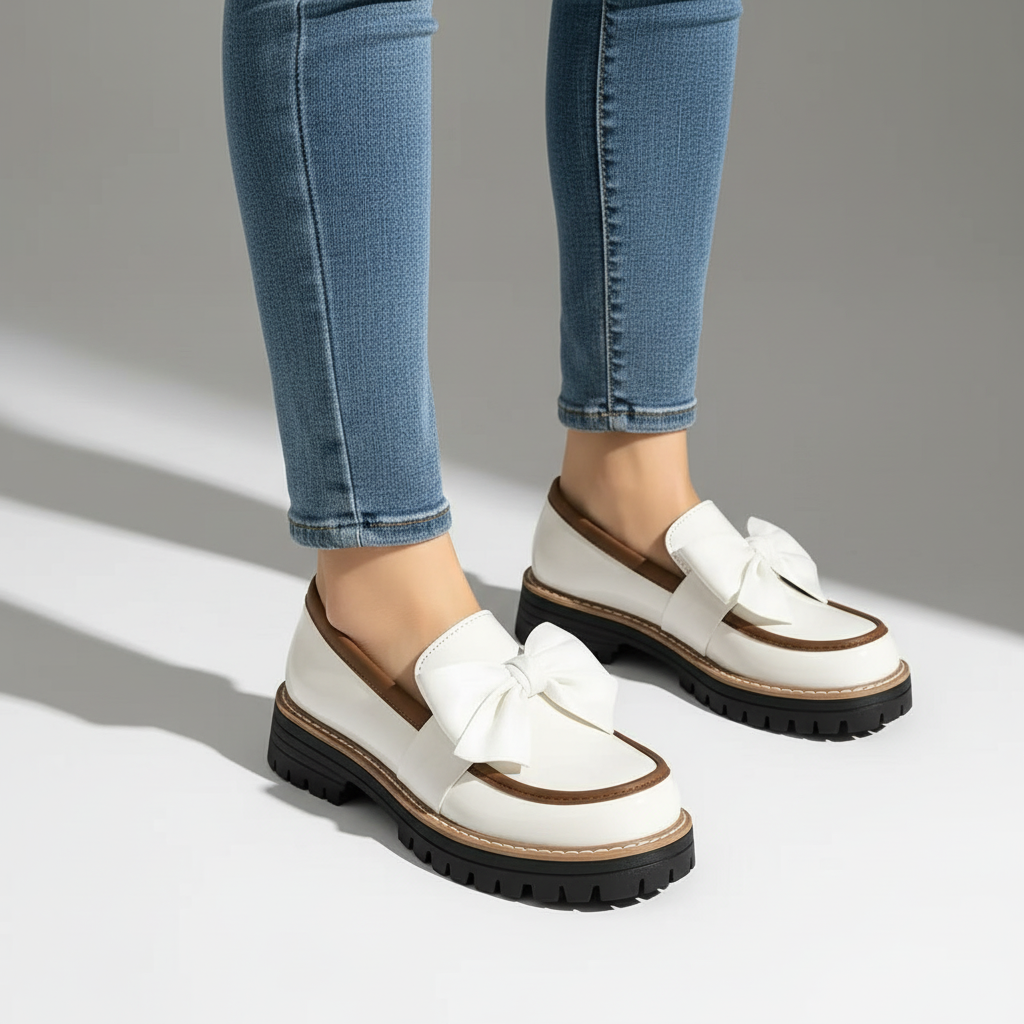 Avéra Contrast Bow Loafers