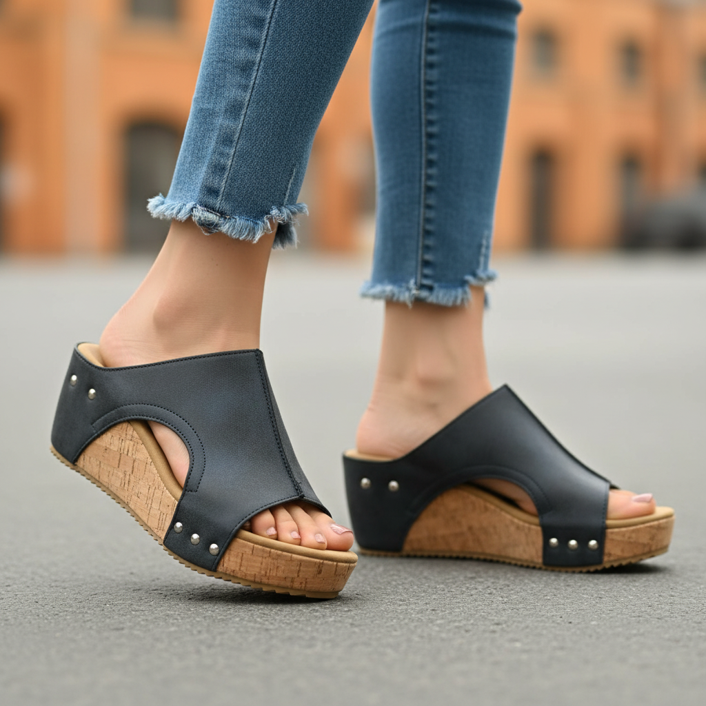 Penelope Bolted Wedge Sandals
