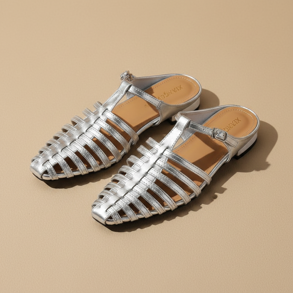 Penelope Roman Caged Flats