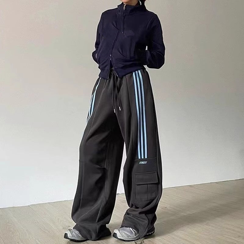 KATIES™ Y2K Stripes Cargo Wide Pants