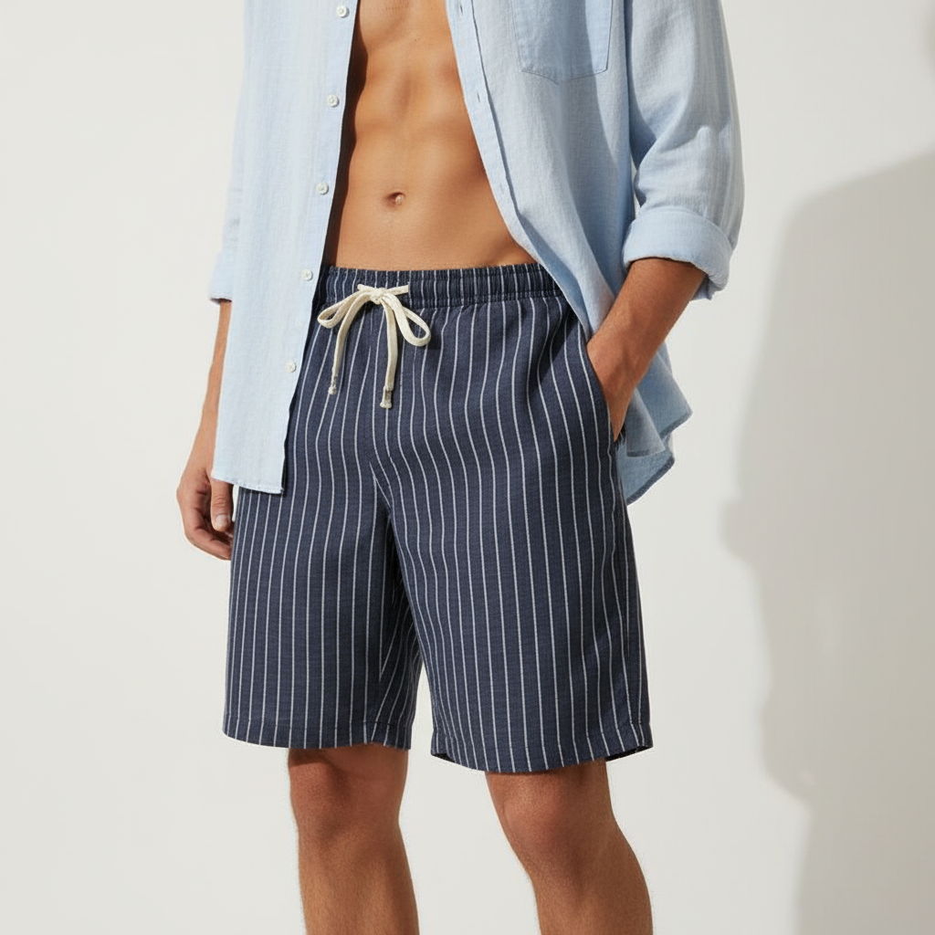 Luca Lombardi Striped Linen Shorts