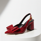Penelope Croc Bow Heels