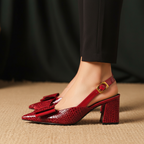 Penelope Croc Bow Heels