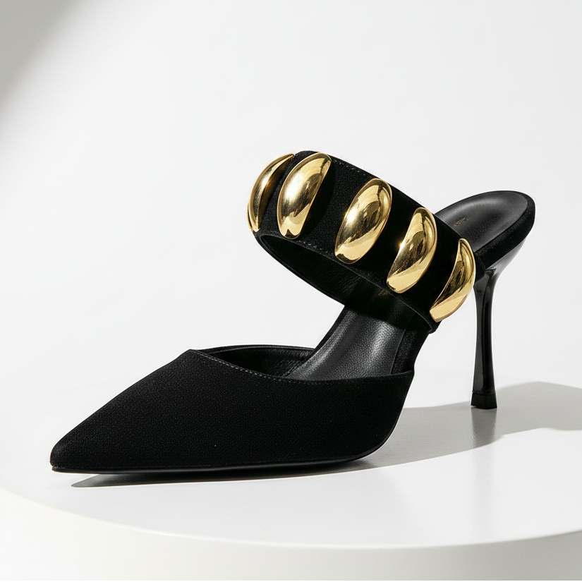 Penelope Rose Golden Belt Heels