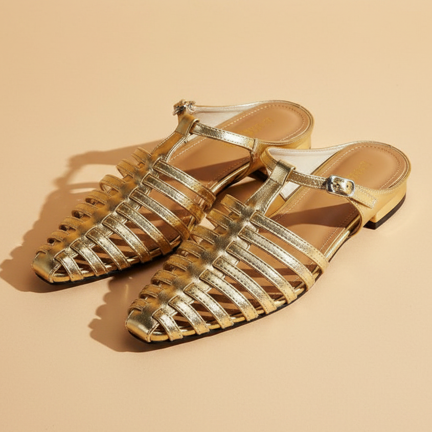 Penelope Roman Caged Flats