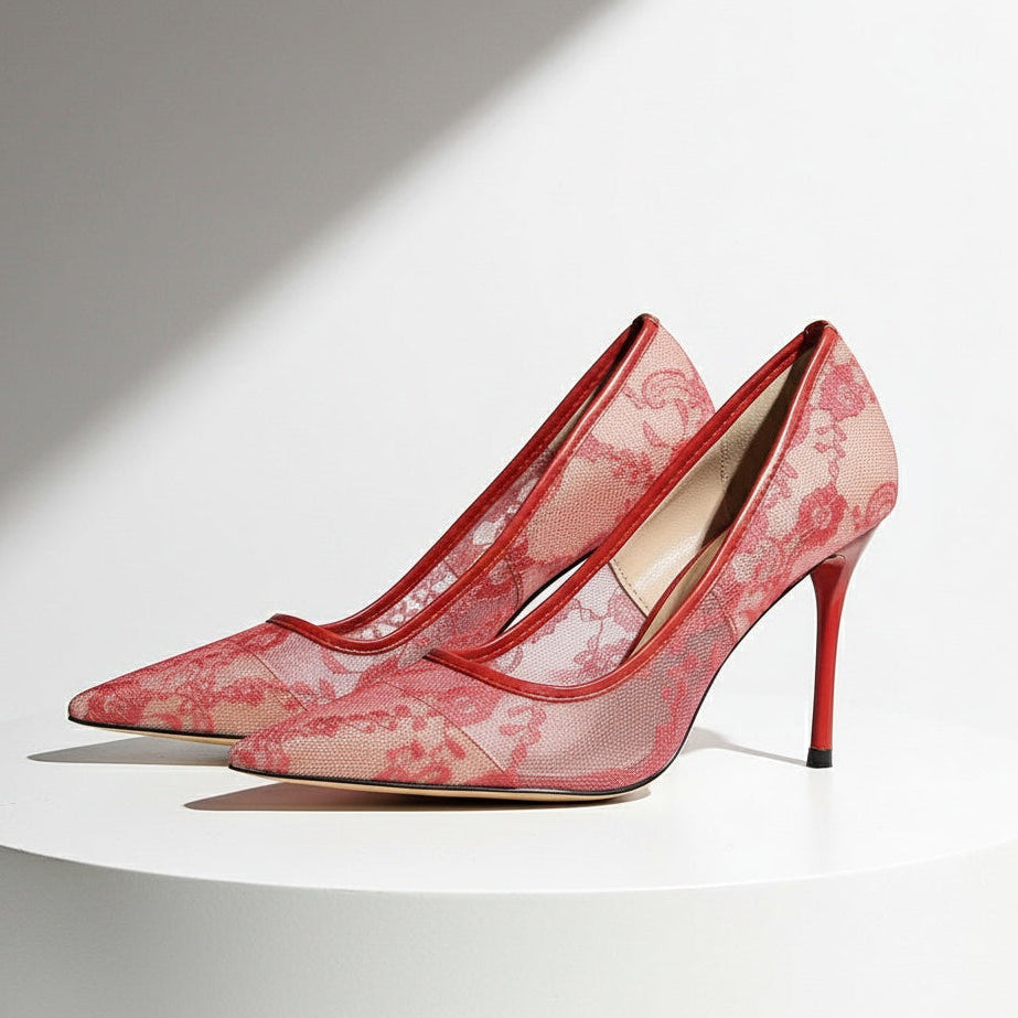 Ruth Rose Lace Heels