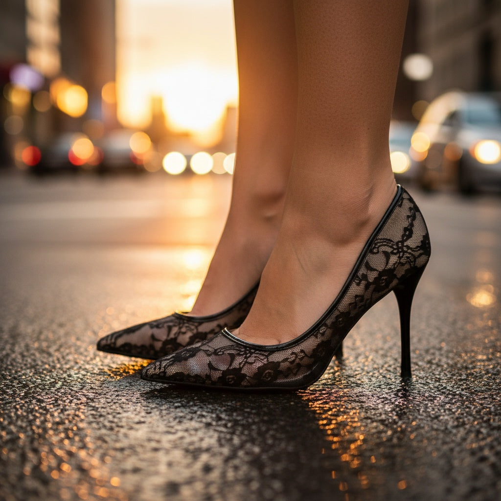 Ruth Rose Lace Heels